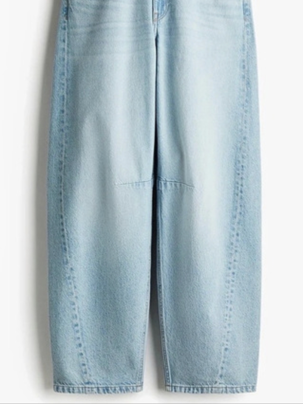 H&M Divided light wash barrel-leg or balloon-leg jeans